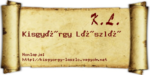 Kisgyörgy László névjegykártya