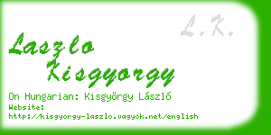 laszlo kisgyorgy business card