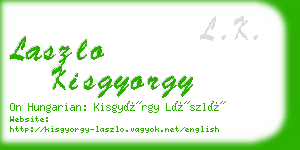 laszlo kisgyorgy business card